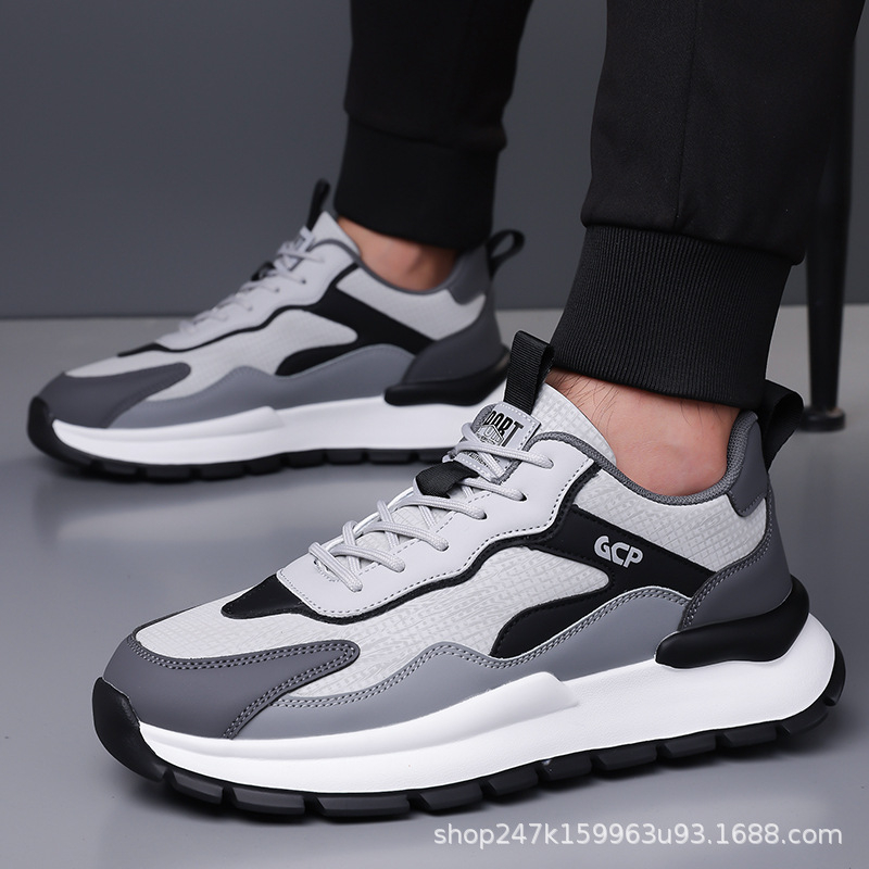 Férfi sportcipők, könnyű, lélegző, kényelmes tornacipők, férfi őszi-téli meleg edzőcipő vastag talppal és polár anyaggal kültéri edzéshez