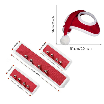 Удобна шапка на Дядо Коледа с вълнена облицовка + юзда - коледен празничен аксесоар за коне.