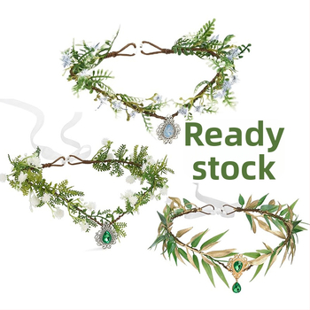 Lapām vainags galvai fejas/elfiem – dabīgs stils, universāls; Materiāls: plastmasa/resīns; Forma: lapas; Piemērots kāzu svētkiem un festivāliem