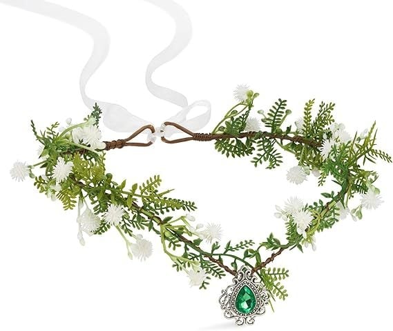 Lapām vainags galvai fejas/elfiem – dabīgs stils, universāls; Materiāls: plastmasa/resīns; Forma: lapas; Piemērots kāzu svētkiem un festivāliem