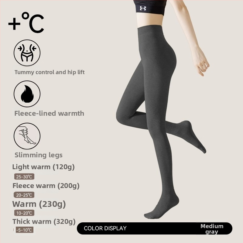 Ženske termo legice za jesen i zimu, s flis podstavom i debelim materijalom, kontrola trbuha i podizanje bokova, viskozna tkanina, s pokrivenim nogama
