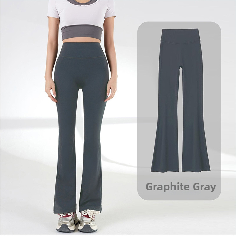 Moterų aukštos juosmens, siauras siluetas, šiek tiek platėjantis apačia, lengvas nailono-elastano audinys