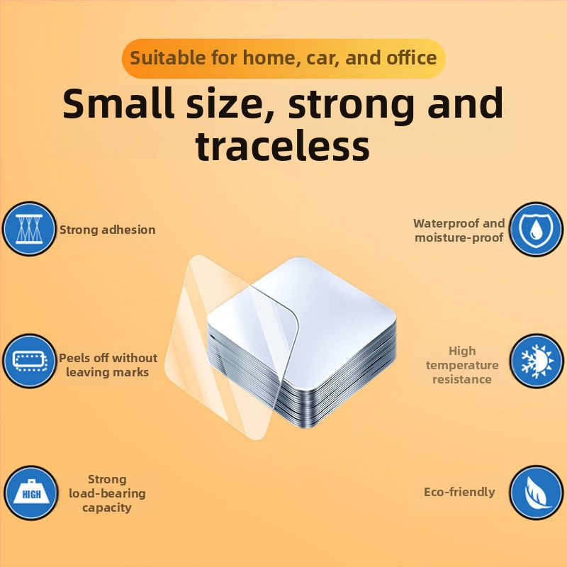 Akrilo nano dvipusė lipni juostelė – skaidri, be žymių, lipimas klijais, siurbimo kilpa, licencijuota privataus prekės ženklo