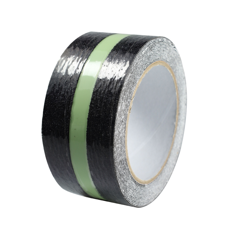 Šviesianti anti-slip juostelė laiptams: stiprus klijavimas, atsparus dilimui, PVC pagrindas, akrilo klijai, reguliuojamas storis, -20°C–80°C