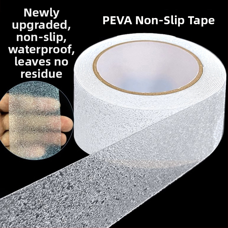 PEVA anti-slip juosta voniai, baseinui ir laiptams — skaidri, atspari vandeniui, atspari dilimui, su vandens pagrindu klijais