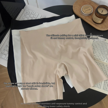 Moterų saugos šortai su aukštu juosmeniu, Ice Silk audinys, nailonas 81,2%, kirkšnies pamušalas 100% medvilnė, 2-in-1 dizainas