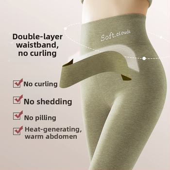 Moteriškos terminės kelnaitės su fliso viduje, cropped, vienos spalvos, poliesterio 80–90%, storis 201–250 g/m², sėdmenų pakėlimas