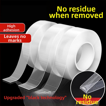 Tinklelinė dvipusė lipni juosta, didelis klampumas, be likučių, nano pastos pagrindas, 2 mm storis