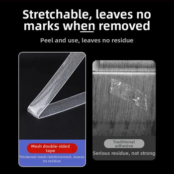 Tinklelinė dvipusė lipni juosta, didelis klampumas, be likučių, nano pastos pagrindas, 2 mm storis
