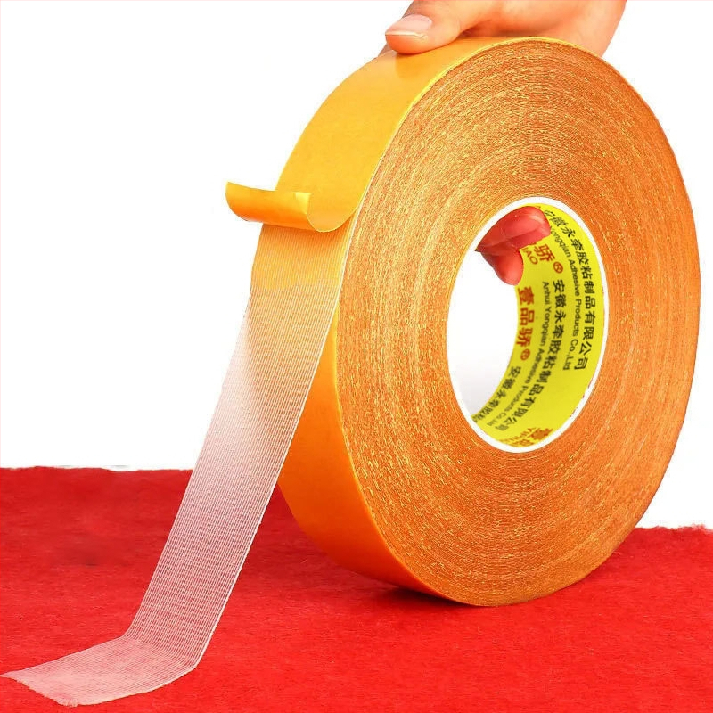 Διπλής όψεως ταινία με βάση ύφασμα, διαφανής, υψηλής ιξωστότητας, αντιολισθητική, με σχέδιο πλέγμα για χαλιά και καναπέδες