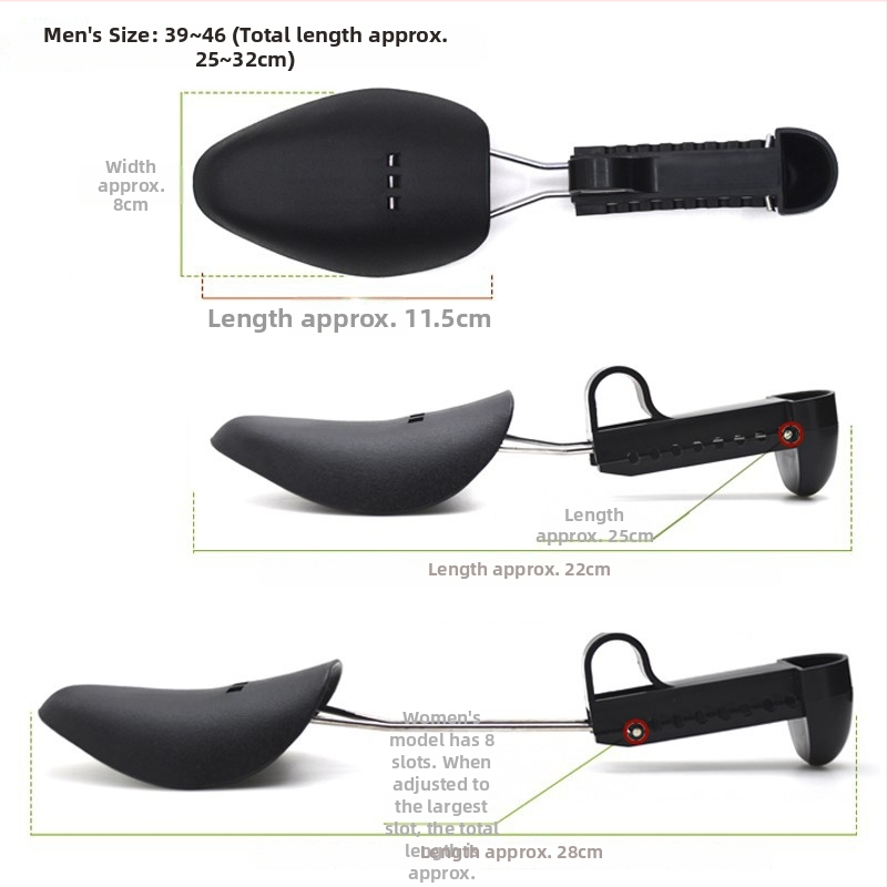 Regulējams plastmasas apavu izstiepējs – deformācijas novēršana un krokām izlīdzināšana, piemērots ādas apaviem un dažādiem apaviem, World Footprints