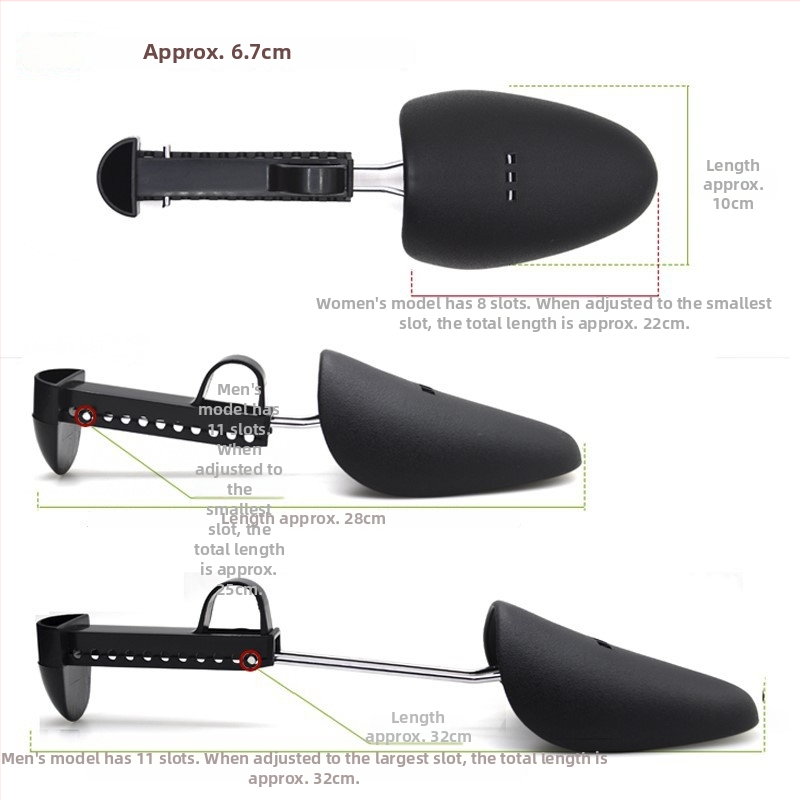 Regulējams plastmasas apavu izstiepējs – deformācijas novēršana un krokām izlīdzināšana, piemērots ādas apaviem un dažādiem apaviem, World Footprints