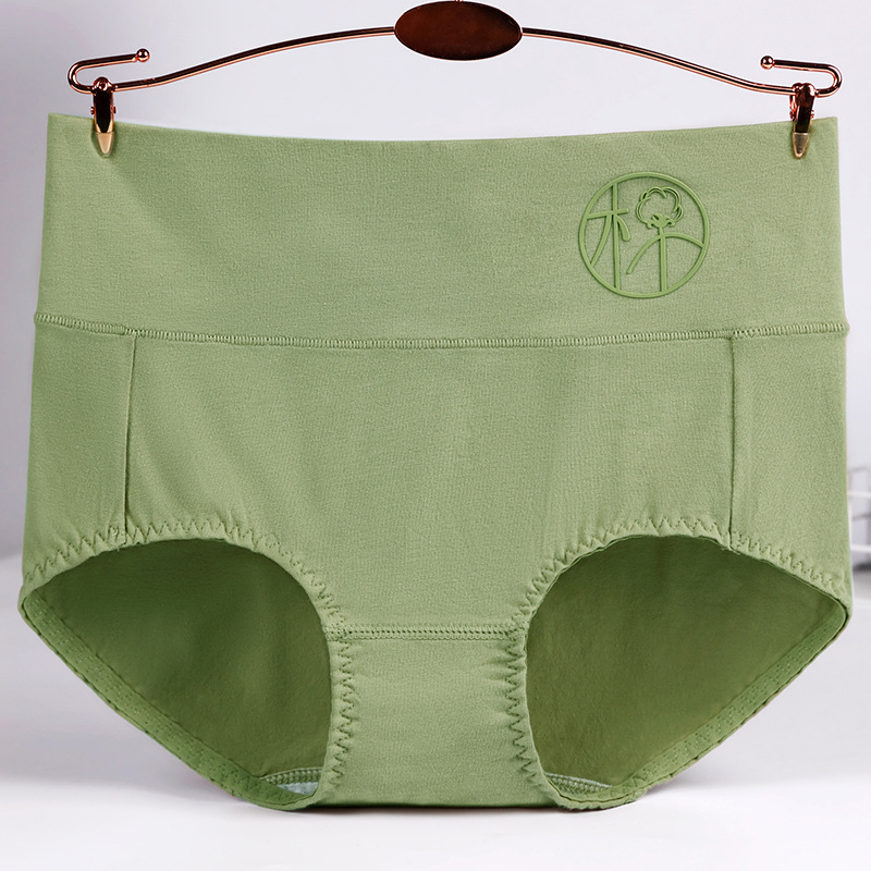 Puuvillased naiste kõrge talje aluspüksid lillemustriga, antibakteriaalsed, puusade tõstmine ja hingavus