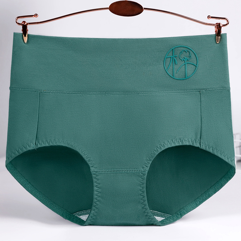 Puuvillased naiste kõrge talje aluspüksid lillemustriga, antibakteriaalsed, puusade tõstmine ja hingavus