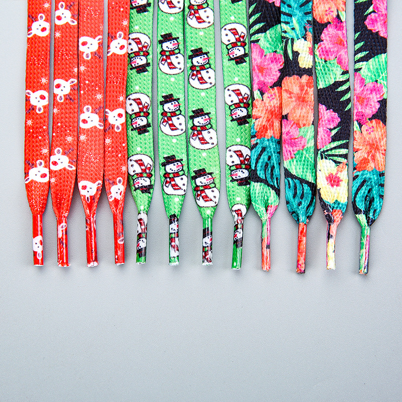 Kalėdiniai batų raišteliai — Dylan prekės ženklas, 120 cm ilgis; tinka sportbačiams, laikiniesiems, kasdieniams ir darbo batams; stilius: Kalėdos, kasdienė laisvė