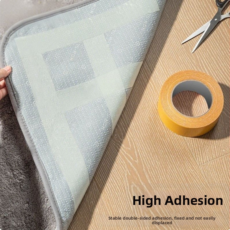 Audinio dvipusė lipni juosta su didele prilipimo jėga ir neslystančiu kilimėliu, skirta grindims ir tapetoms; klijavimas