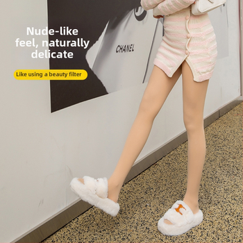 Naisten nailonist sukkpüksid sügis-talv, kahekordsed fleece-voodriga, läikiv pind, ühtne toon, seksikas stiil; omadused: puusa tõstmine, kuju moodustamine, libisemise vastane; peamise kanga sisaldus 70–80%