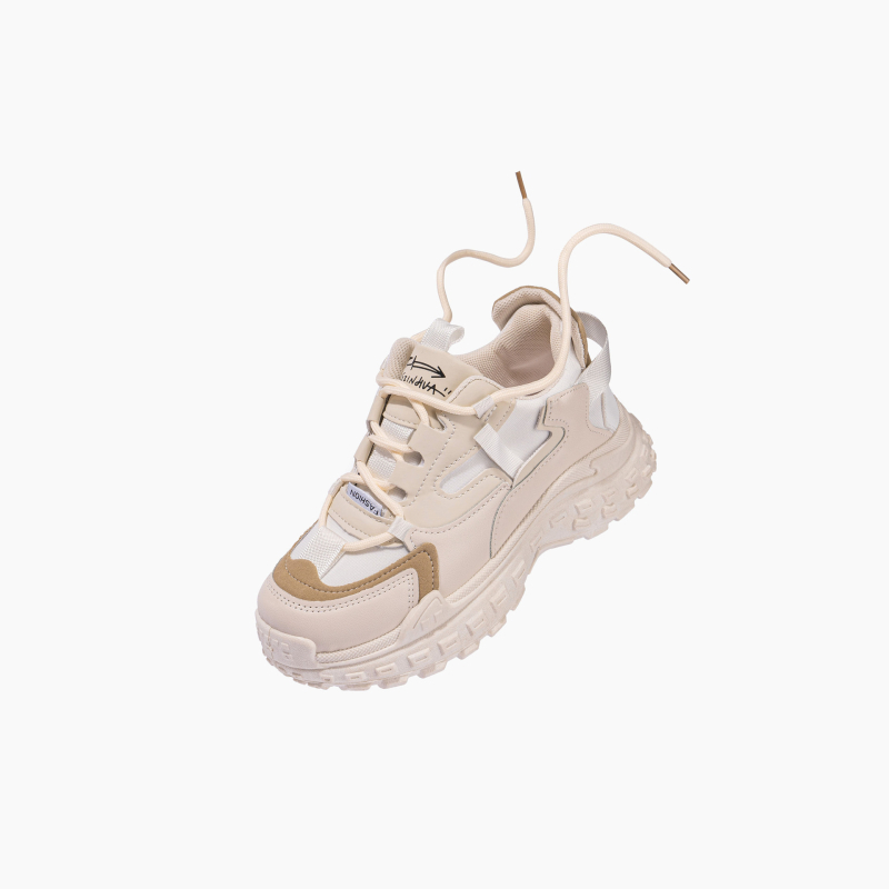 Naiste Dad Shoes kingad, luku-uks, madal varvas, võrgust sisemus, PU pealne, PVC tald, sportlik ja igapäevane