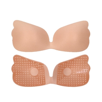 Nematomas krūties lipdukas su sparnelėmis vestuvinei sukniai - nailonas, plonas, kvėpuojantis, neslystantis, sparno forma