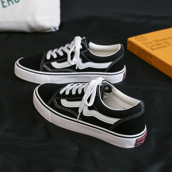 Uniszex vászon sneakers, koreai stílus, mindennapi cipők diákoknak