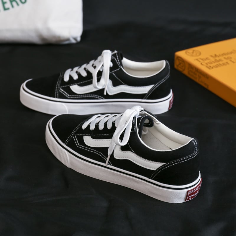 Uniszex vászon sneakers, koreai stílus, mindennapi cipők diákoknak