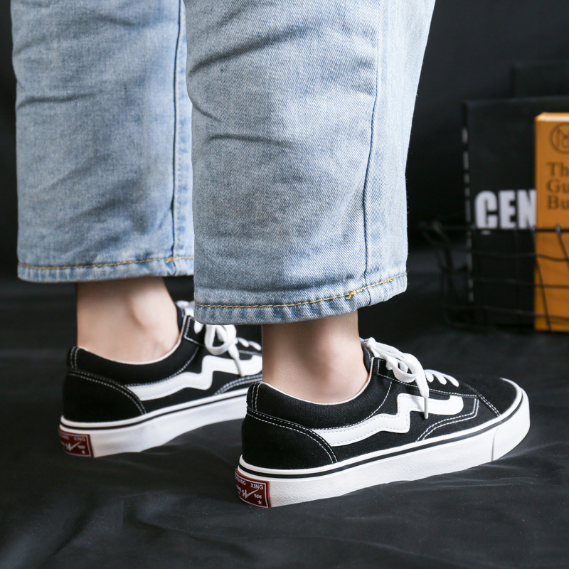 Uniszex vászon sneakers, koreai stílus, mindennapi cipők diákoknak