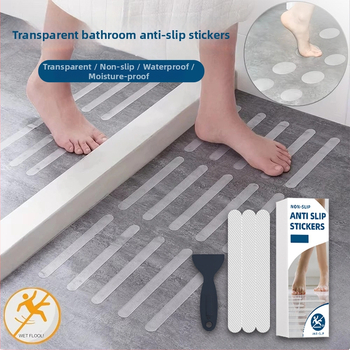 PEVA vannitoa libisemiskindlad lindid, isekleepuvad, karbis 12 tk koos kraapijaga, niiskete pindade jaoks; PEVA alusmaterjal, survele liimiga süsteem, -20 kuni 80°C