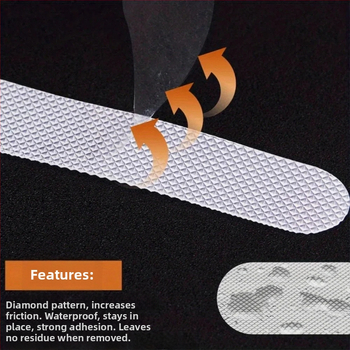 PEVA vannitoa libisemiskindlad lindid, isekleepuvad, karbis 12 tk koos kraapijaga, niiskete pindade jaoks; PEVA alusmaterjal, survele liimiga süsteem, -20 kuni 80°C