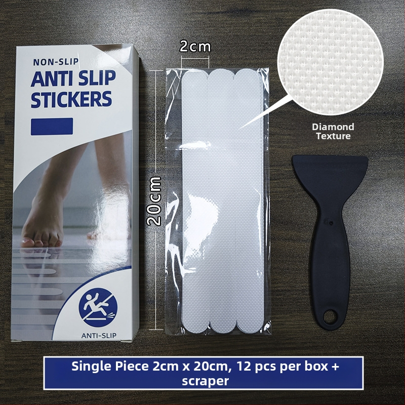 PEVA vannitoa libisemiskindlad lindid, isekleepuvad, karbis 12 tk koos kraapijaga, niiskete pindade jaoks; PEVA alusmaterjal, survele liimiga süsteem, -20 kuni 80°C