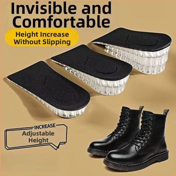 Silikoonist kõrgendav sisetald – läbipaistev mitmekihiline poolpad, unisex täiskasvanutele, sobib sportlikele, nahkjalatsitele ja saabastele