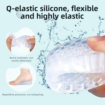 Silikoonist kõrgendav sisetald – läbipaistev mitmekihiline poolpad, unisex täiskasvanutele, sobib sportlikele, nahkjalatsitele ja saabastele