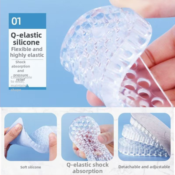 Silikoonist kõrgendav sisetald – läbipaistev mitmekihiline poolpad, unisex täiskasvanutele, sobib sportlikele, nahkjalatsitele ja saabastele