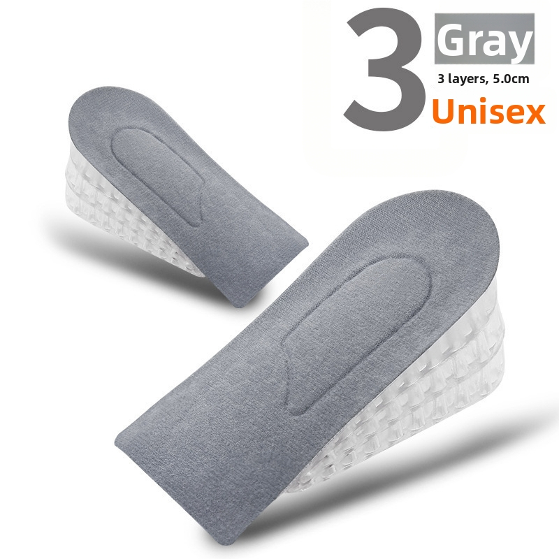 Silikoonist kõrgendav sisetald – läbipaistev mitmekihiline poolpad, unisex täiskasvanutele, sobib sportlikele, nahkjalatsitele ja saabastele