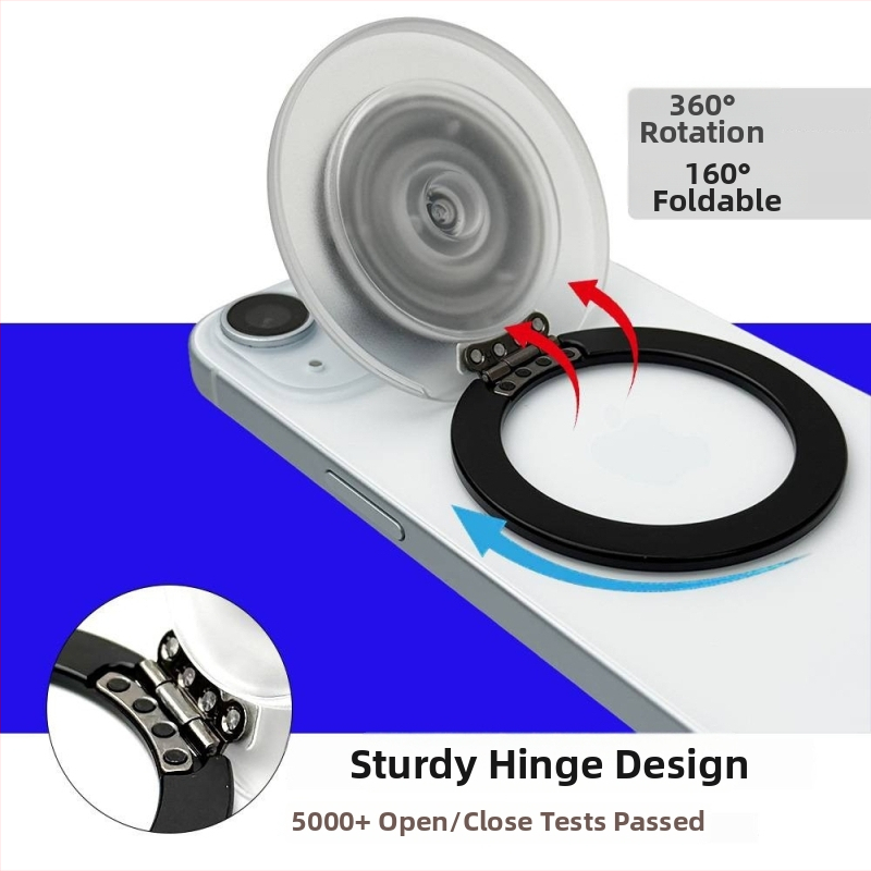 XUNHAO Snap-on magnētiskais telefona turētājs ar gredzeni, 360° griešanās – galda statīvs, modeļa Xh2025-09, iPhone 12–17, plastmasa