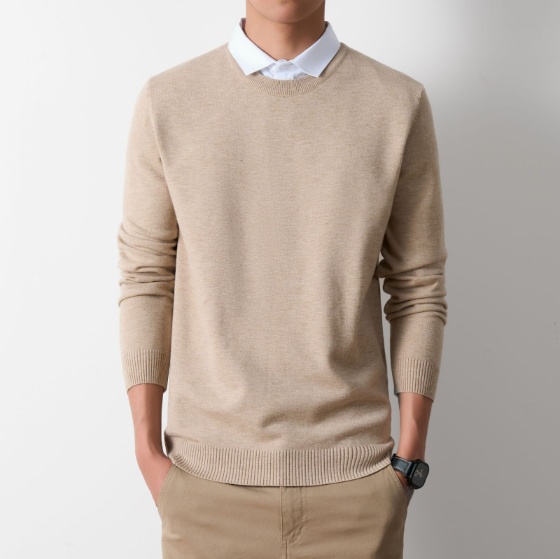 Meeste võlts kaheosaline džemprit, särgikaelaga, pikkade varrukatega, kitsas lõige; Modal-viskoos segu (polüester 30,2%, viskoos 29,4%, akrüül 22%, nailon 18,4%), sügis 2025