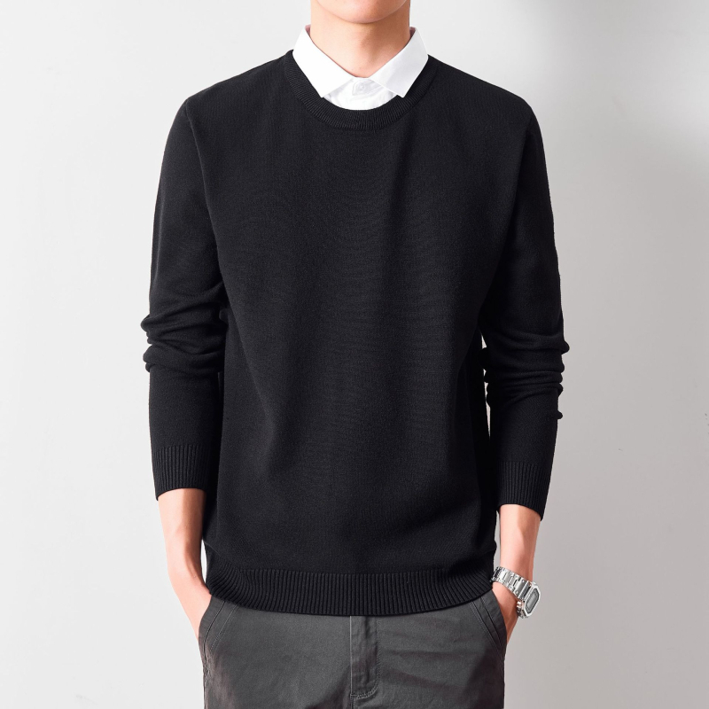 Meeste võlts kaheosaline džemprit, särgikaelaga, pikkade varrukatega, kitsas lõige; Modal-viskoos segu (polüester 30,2%, viskoos 29,4%, akrüül 22%, nailon 18,4%), sügis 2025