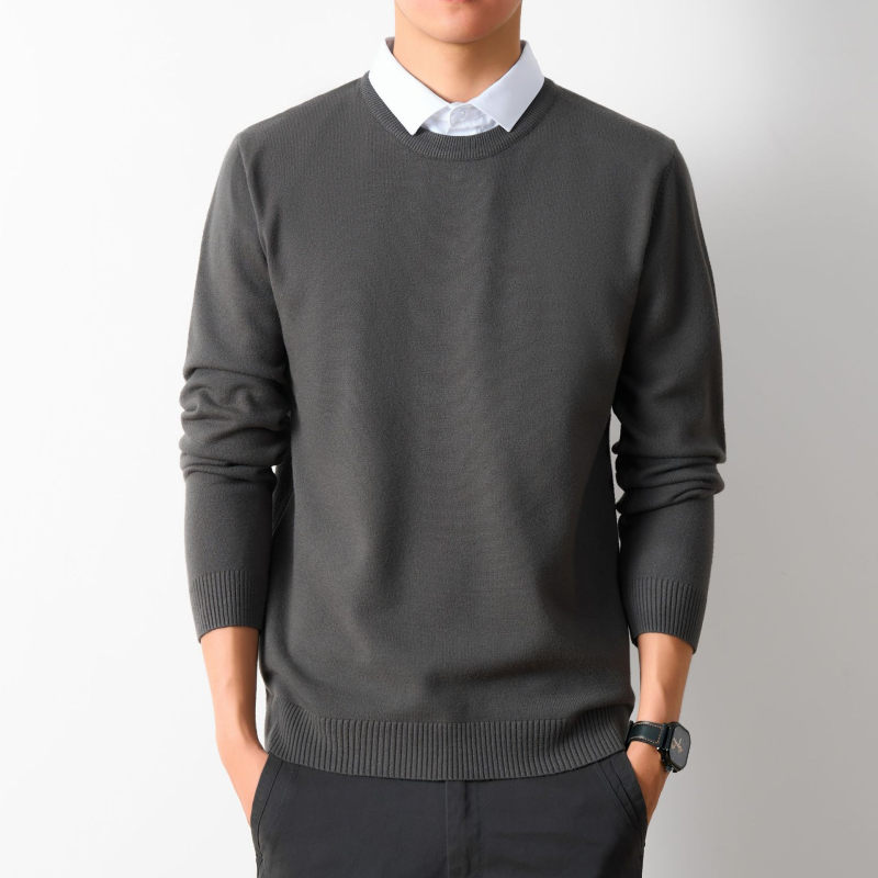 Meeste võlts kaheosaline džemprit, särgikaelaga, pikkade varrukatega, kitsas lõige; Modal-viskoos segu (polüester 30,2%, viskoos 29,4%, akrüül 22%, nailon 18,4%), sügis 2025