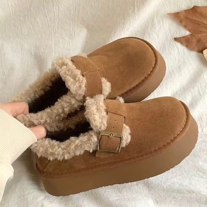 Naiste talvesaabid ilma paeladeta — vooderdus, paks kummist tallap, madal kõrgus