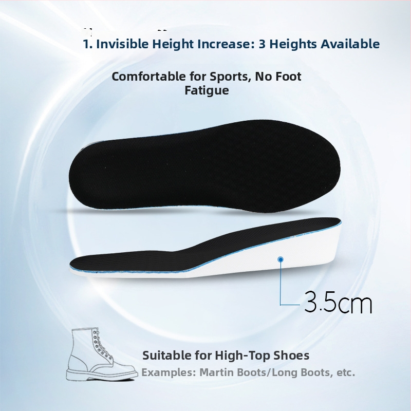 Nematomas aukštinimo įdėklas su paslėptu kulnu, EVA, visas įdėklas, tinka vyrams ir moterims