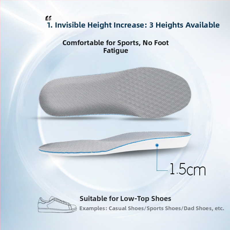 Nematomas aukštinimo įdėklas su paslėptu kulnu, EVA, visas įdėklas, tinka vyrams ir moterims