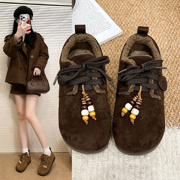 Naiste veluurist talves kingad, sooja vooder, ümmargune varvas, madal varvas, nööridega sulgemine