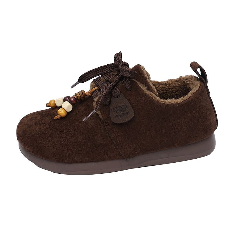 Naiste veluurist talves kingad, sooja vooder, ümmargune varvas, madal varvas, nööridega sulgemine