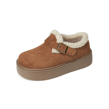 Női téli hócipő fleece béléses, slip-on, alacsony szárú, gumírozott talp, vastag talp, 3–5 cm sarokmagasság