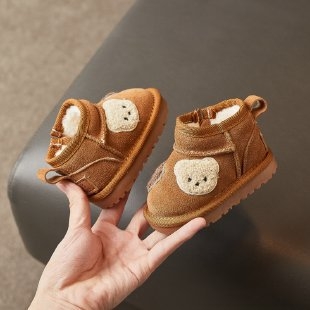 Dječje zimske čizme za snijeg, podstava od fleecea, gornji dio od velura, PU đon, čizme do gležnja