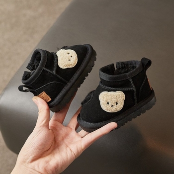 Dječje zimske čizme za snijeg, podstava od fleecea, gornji dio od velura, PU đon, čizme do gležnja