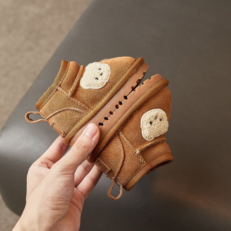 Dječje zimske čizme za snijeg, podstava od fleecea, gornji dio od velura, PU đon, čizme do gležnja