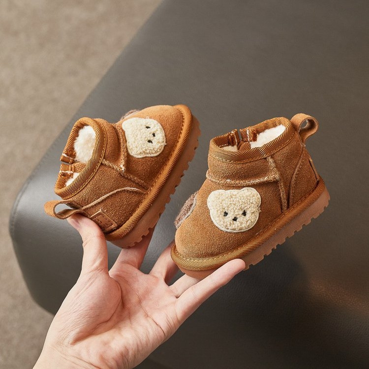 Dječje zimske čizme za snijeg, podstava od fleecea, gornji dio od velura, PU đon, čizme do gležnja