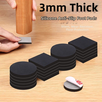 Stalo ir kėdės kojų padėklai — EVA medžiaga, kvadratinė forma, priešslydis, atsparūs dilimui, modernus minimalistinis stilius