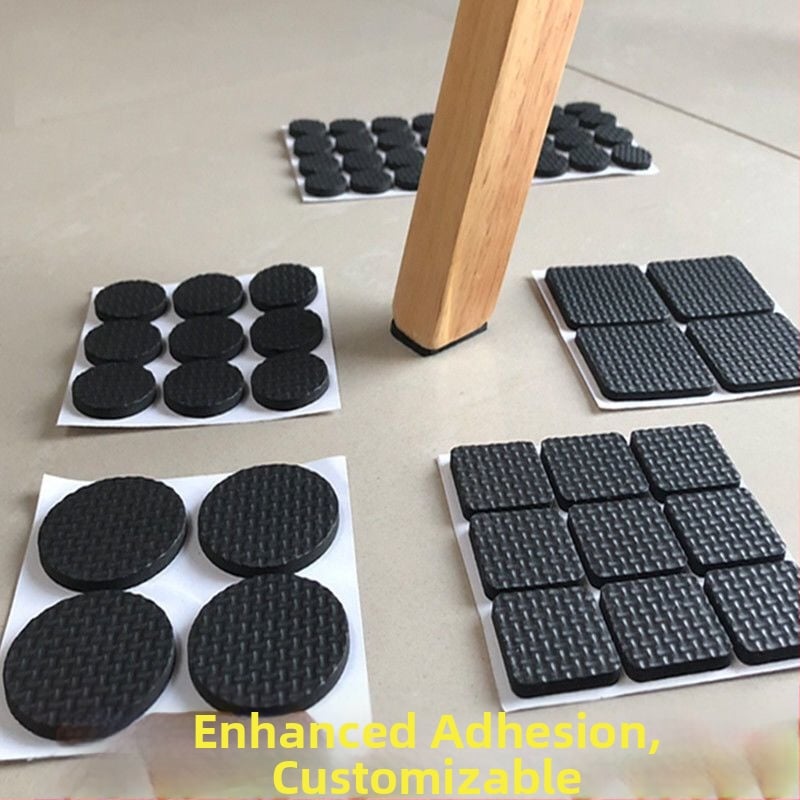 Stalo ir kėdės kojų padėklai — EVA medžiaga, kvadratinė forma, priešslydis, atsparūs dilimui, modernus minimalistinis stilius