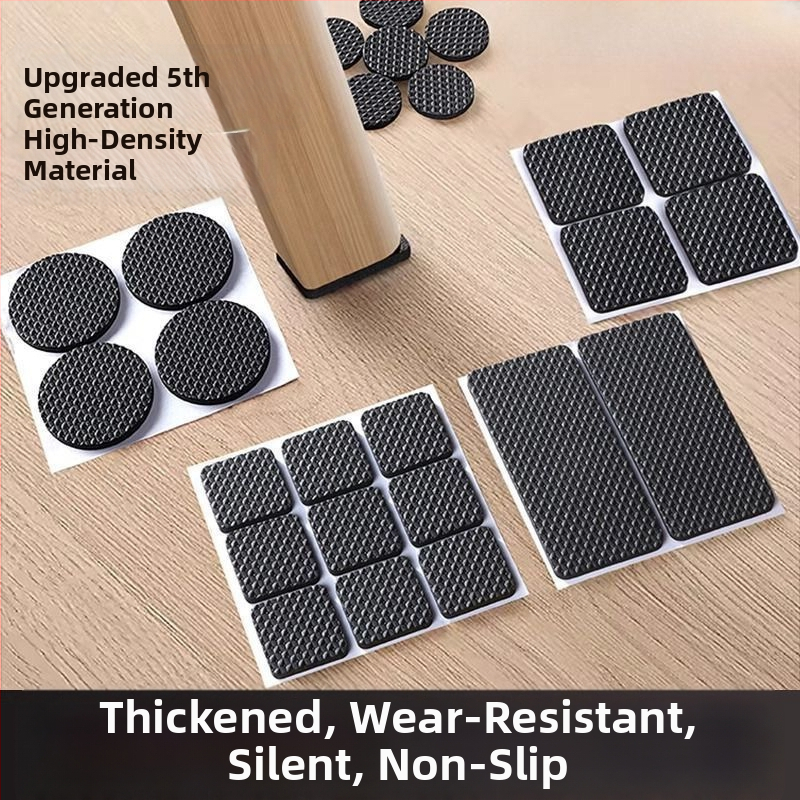 Stalo ir kėdės kojų padėklai — EVA medžiaga, kvadratinė forma, priešslydis, atsparūs dilimui, modernus minimalistinis stilius